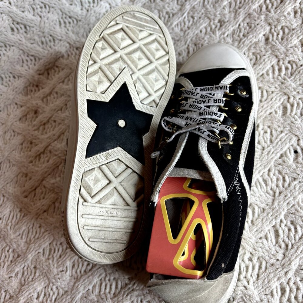 Dior Walk'n'Dior Women's Sneakers Black/White Canvas Sz 7 (39-40) Low Top Shoes - Picture 7 of 12